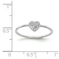 thumbnail image 3 of Sterling Silver Rhodium-plated Polished CZ Heart Ring - Size 8, 3 of 3