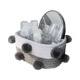 thumbnail image 2 of Cesta de almacenamiento Jadeshay tejido de cuerda de algodón con cesta de almacenamiento con bola de pelo Diseño elevado, 2 of 12
