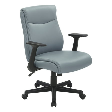 UPC: 0090234569480 | Office Star Products Mid-Back Managers Office Chair with Flip Up Arms in Charcoal Grey Faux Leather