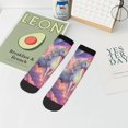 thumbnail image 7 of Pofeuu Colorful Cloud White Horse Print 30cm Socks, Adult Running Hiking Socks for Youth and Adult, 7 of 7