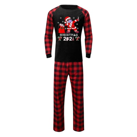 

Daqian Family Matching Pajamas Matching Family Sets Christmas Casual Printed Top with Bottom Outfits Home Wear Christmas Parent Child Outfit Family Christmas Pajamas Clearance Red XL(XL)