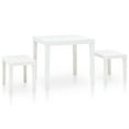 thumbnail image 1 of vidaXL Garden Table with 2 Benches Plastic White, 1 of 5