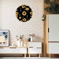 thumbnail image 2 of Wall Clock Sunflowers Bee Clocks PVC Silent Non-Ticking Battery Operated Decorative Farmhouse Black Green Leaves Round Clock for Home Living Room Kitchen Bedroom Office School Wall Decor 10 Inch, 2 of 9
