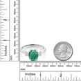 thumbnail image 3 of Gem Stone King 2.60 Ct Oval Green Malachite White Created Sapphire 925 Sterling Silver Ring (Size 7), 3 of 4