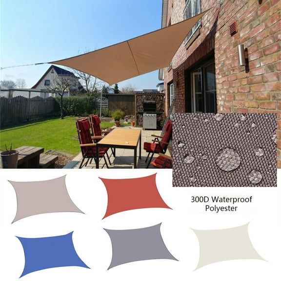 Tyidzon Shade Sail Rectangle Outdoor Cover UV Block Shadesail for Patio, Balconies, Garden, Party, Outdoor Activities with Four Rope