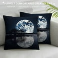 thumbnail image 3 of Fenyluxe Full Moon Water Reflection Trees Silhouette Pillow Covers for Couch Sofa Indoor/Outdoor Square Short Plush 1PC 12x12in, 3 of 5
