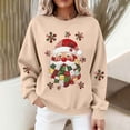 thumbnail image 5 of Atogsazn Women's Santa Christmas Sweatshirt Oversized Fleece Long Sleeve Pullover Sweater Fall Clothing Tops 03-Khaki L Fashion, 5 of 8