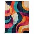 thumbnail image 7 of Abstract Ripple Flannel Blanket for Bed,Travel and Camping, Impressionist Colorful Line Super Soft Cozy Blanket for All Seasons 40"x50", 7 of 7