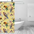 thumbnail image 2 of Shower Curtain, Bright Birds Flowers Waterproof Fabric Plastic Shower Curtain, Drying Fast Bathroom Curtain with 9 Buttonholes, Ruffle Shower Curtain 60x72in, 2 of 8