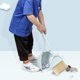 thumbnail image 4 of Juego de escobas y recogedor para niños, artículos de limpieza, mango de acero inoxidable, conjunto de escoba con recogedor, hogar u oficina, Azul, 4 of 8