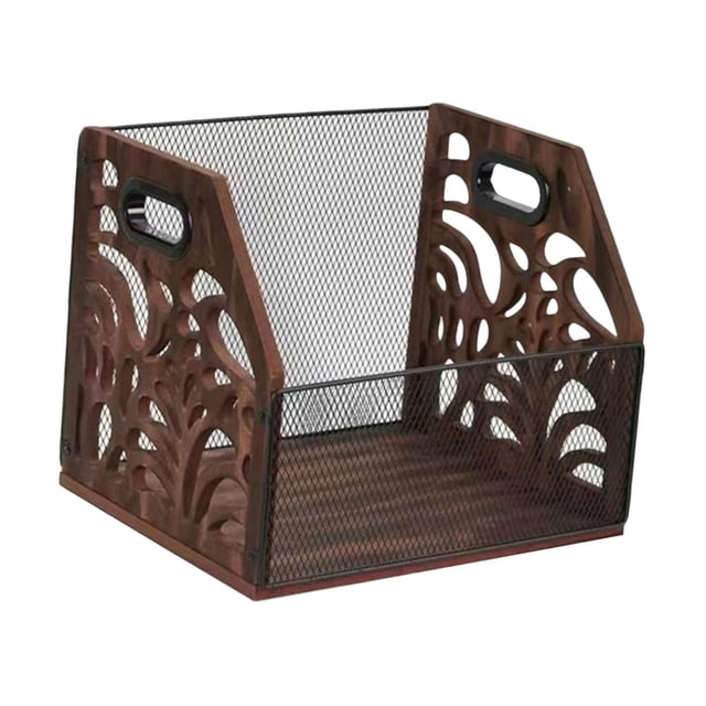 Soporte para exhibición de discos de vinilo, revistero, decoración de escritorio, soporte de exhibición, estante organizador de madera para archivos