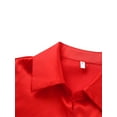 thumbnail image 4 of VISgogo Camisa de mujer, manga 3/4, cuello vuelto, puños esponjosos, blusa con lazo frontal, blusas de fiesta para club VISgogo  moda, 4 of 9