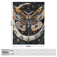 thumbnail image 4 of WYYP Butterfly Boho Moon Phase Mushroom Moth Art Cozy Decor Flannel Blanket Super Soft White, 4 of 6