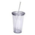 thumbnail image 2 of 16Oz Plastic Reusable Cups, Plastic Cups with Lids Reusable, Acrylic Tumbler with Lid and Straw, Double Wall Construction, Summer Travel, Clear, 1 Pc, 2 of 8