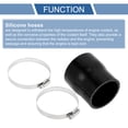 thumbnail image 4 of Unique Bargains 1 Set 57-63mm 2.24"-2.48" ID 76mm 2.99" Length 0° Black Car Silicone Hose with Clamps Universal, 4 of 7
