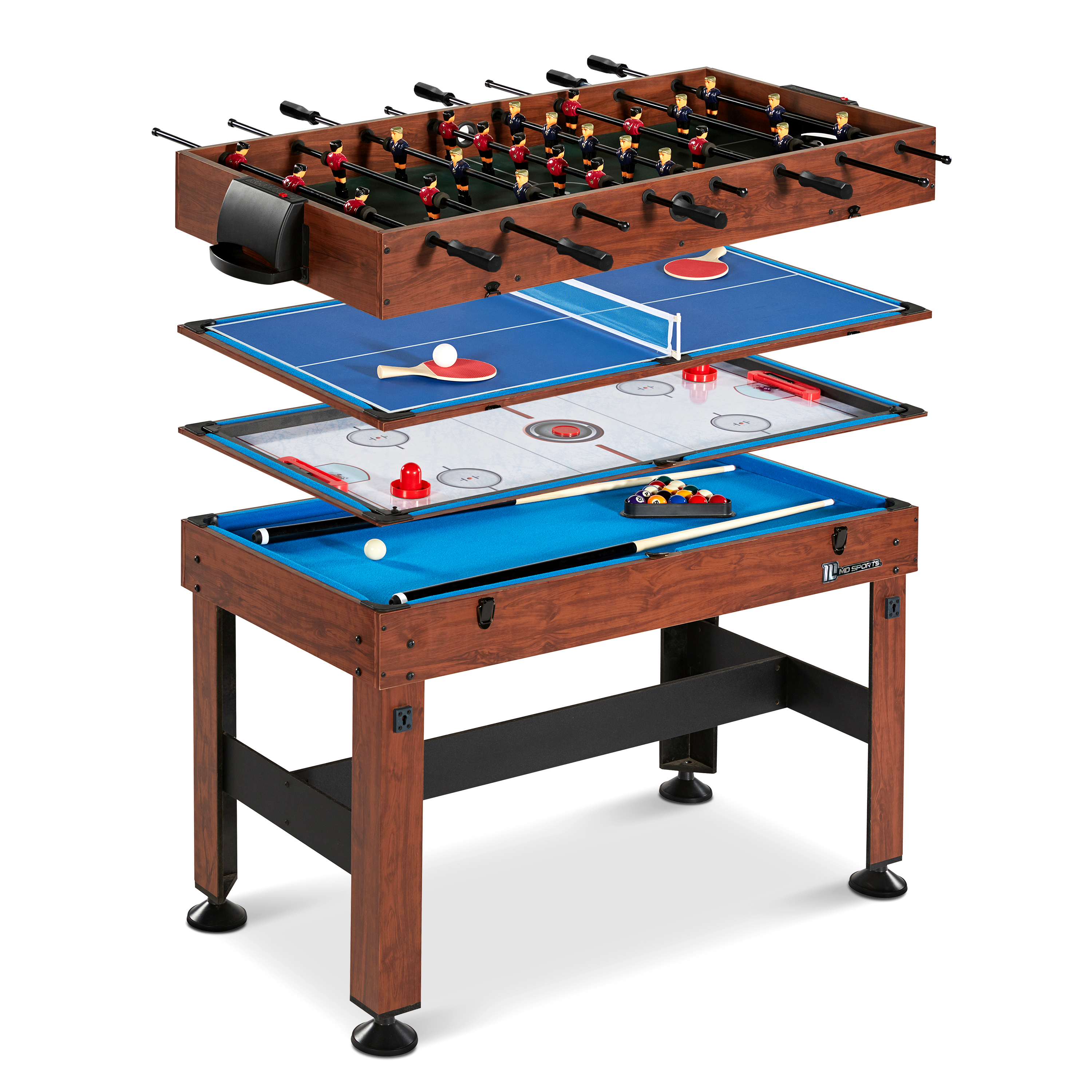 MD Sports 54" 4 in 1 Combo Game Table, Foosball, Hockey, Table Tennis, Billiards - image 3 of 13