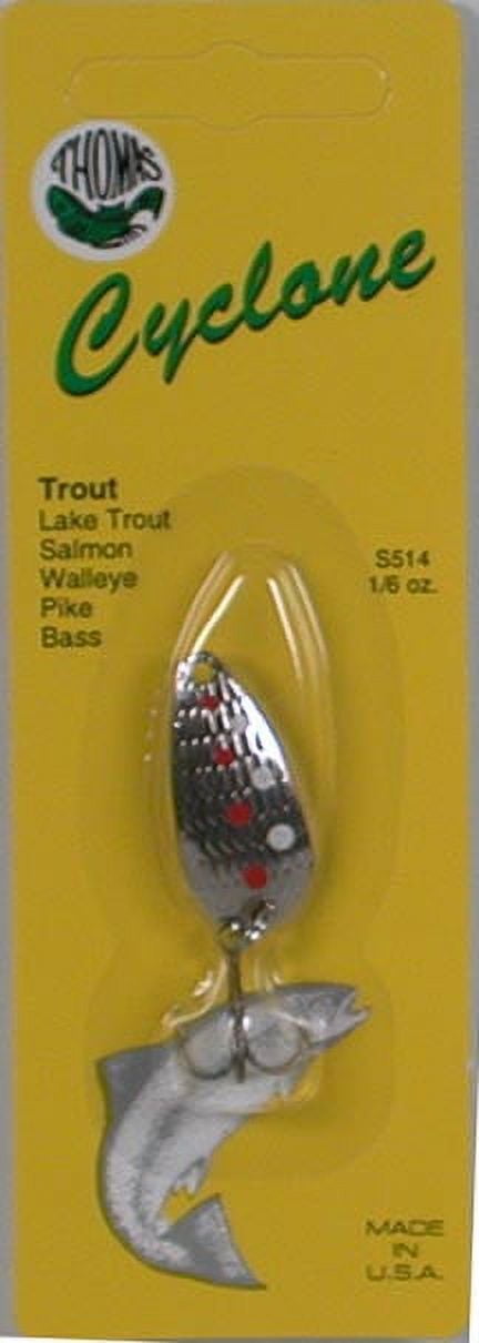 Thomas Cyclone Wobbler Freshwater Spoon Fishing Lure, Rainbow Trout, 1/6  oz., 1 1/2, Fishing Spoons
