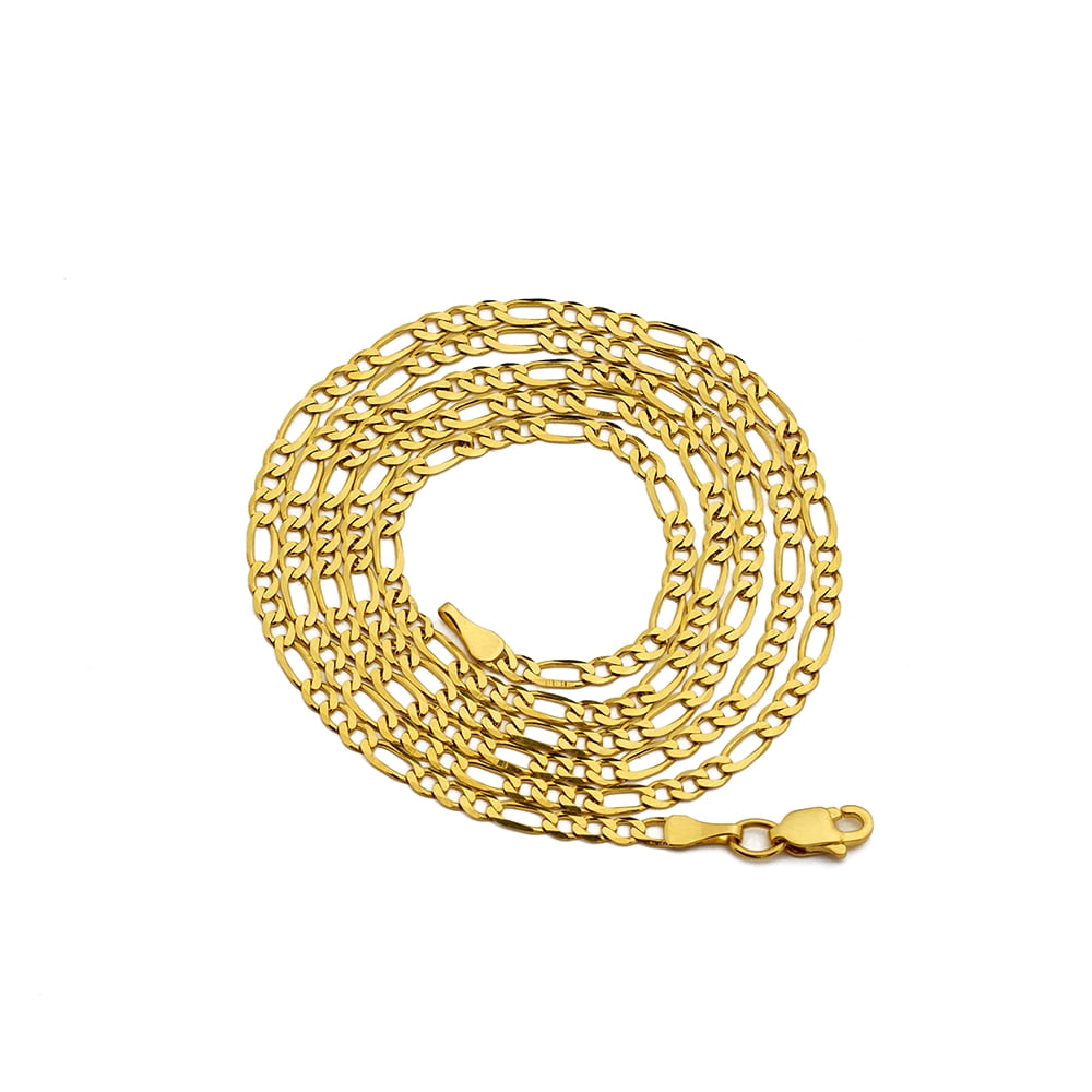 14K Yellow Gold 2mm Solid Figaro Chain 