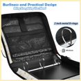 thumbnail image 4 of Zipper Binder with Shoulder Strap 2 inch 3 Ring Waterproof File Folder Organizer Bag 500 Sheet Tiny Yellow Flowers Pattern, 4 of 8