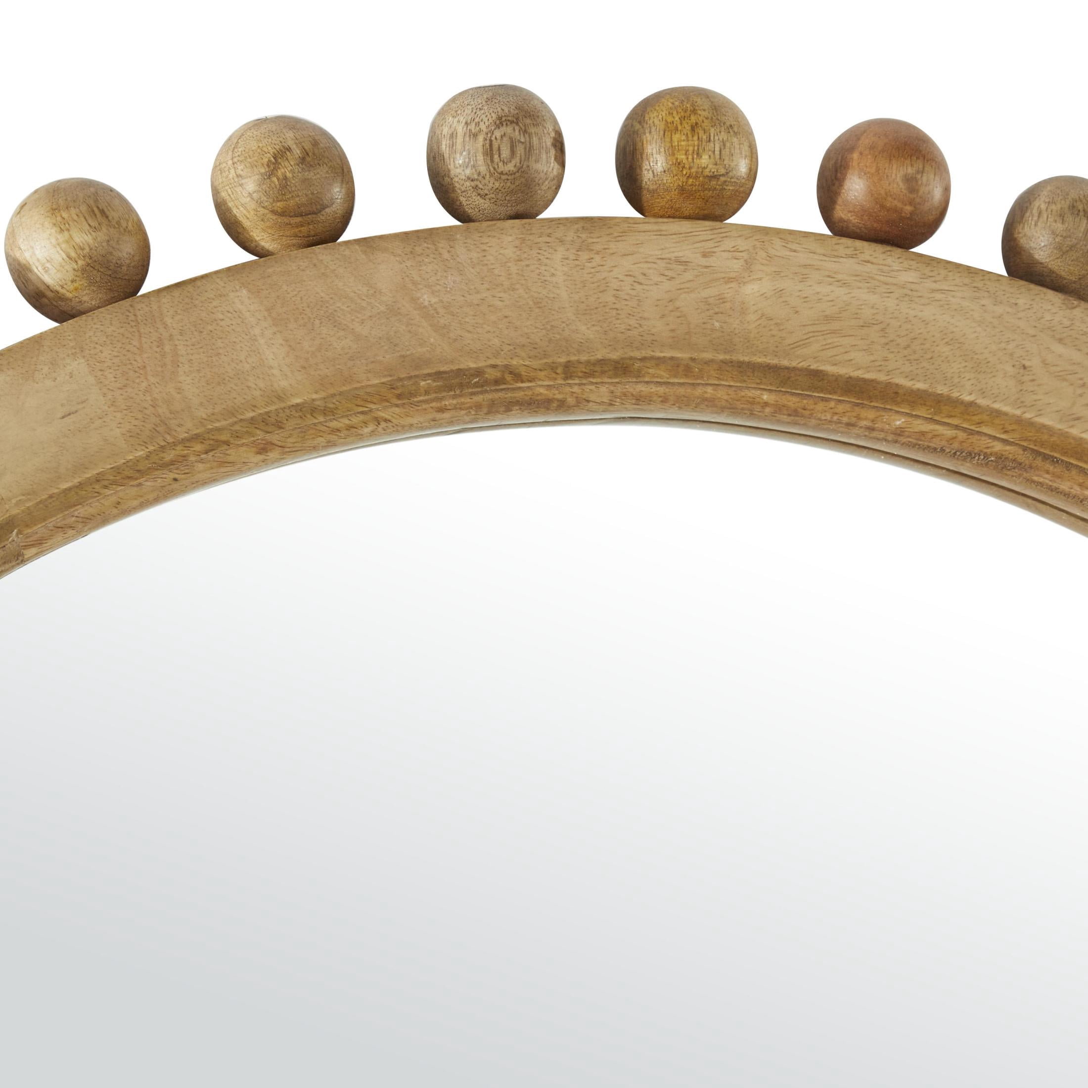 DecMode 35" x 35" Gold Wall Mirror with Beaded Detailing