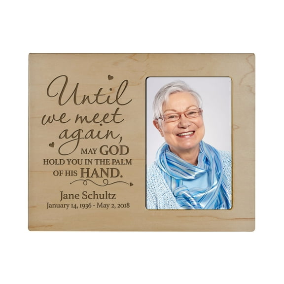 Personalized Wooden Memorial 8x10 Picture Frame holds 4x6 photo Until We Meet Again