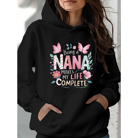 NANA Butterflies Women's Hoodies Long Sleeve Tops