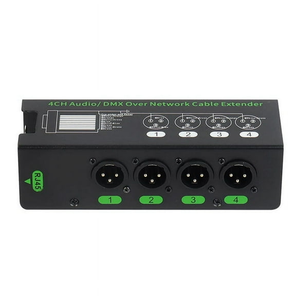 4CH 3 Pin Audio/ over Network Cable Extender DMX512 Network Signal Extender XLR to RJ45 Ethernet Adapter XLR-Male