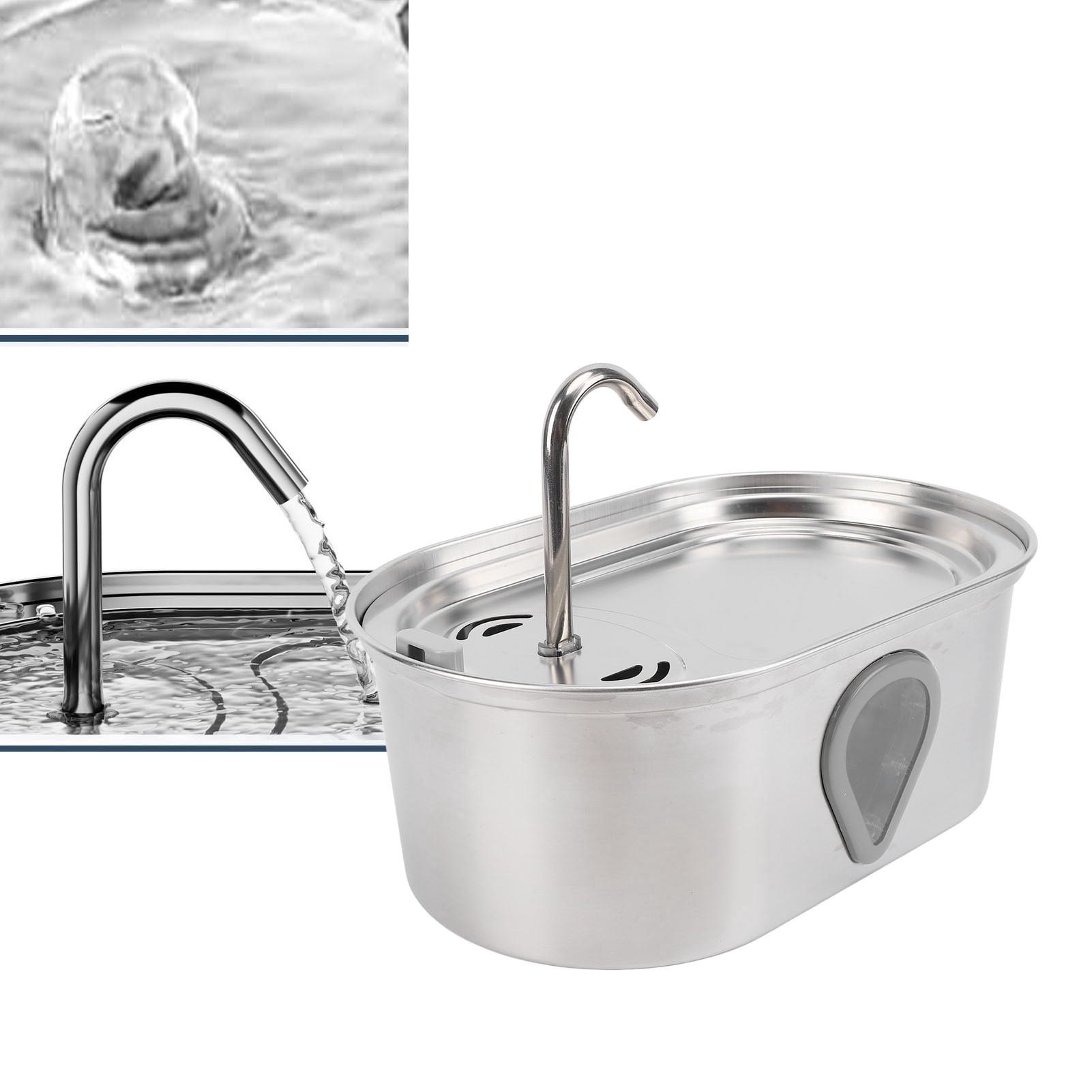 Pet Water Dispenser, Cat Water Fountain Noiseless 3.5L Automatic Circulating 304 Stainless Steel Easy To Maintain  For Daily Use