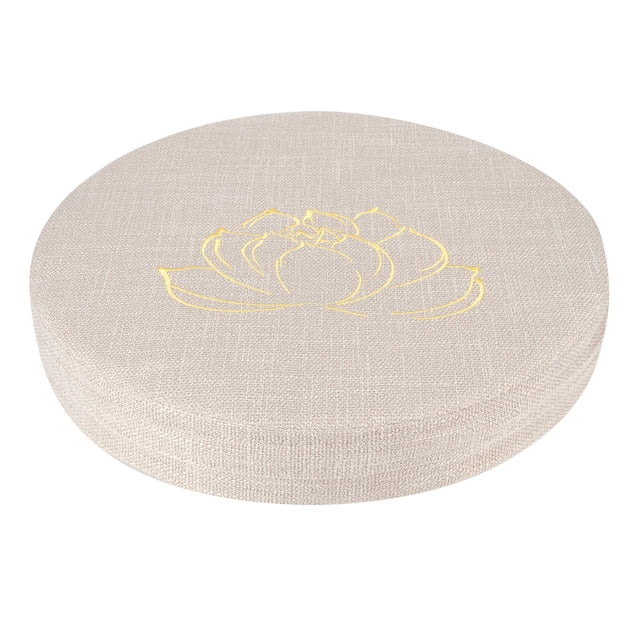 Cojín de yoga, cojín de lino bordado, cojín redondo grueso, esterilla de yoga de paja, estética elegante Jadeshay A