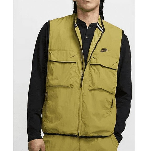 Nike Men's Tech Vest Size Large Olive/Black FZ0748-307 UPF 40 