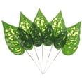 thumbnail image 1 of 5 piezas hojas falsas hojas artificiales hojas realistas de plantas artificiales decoraciones, 1 of 5