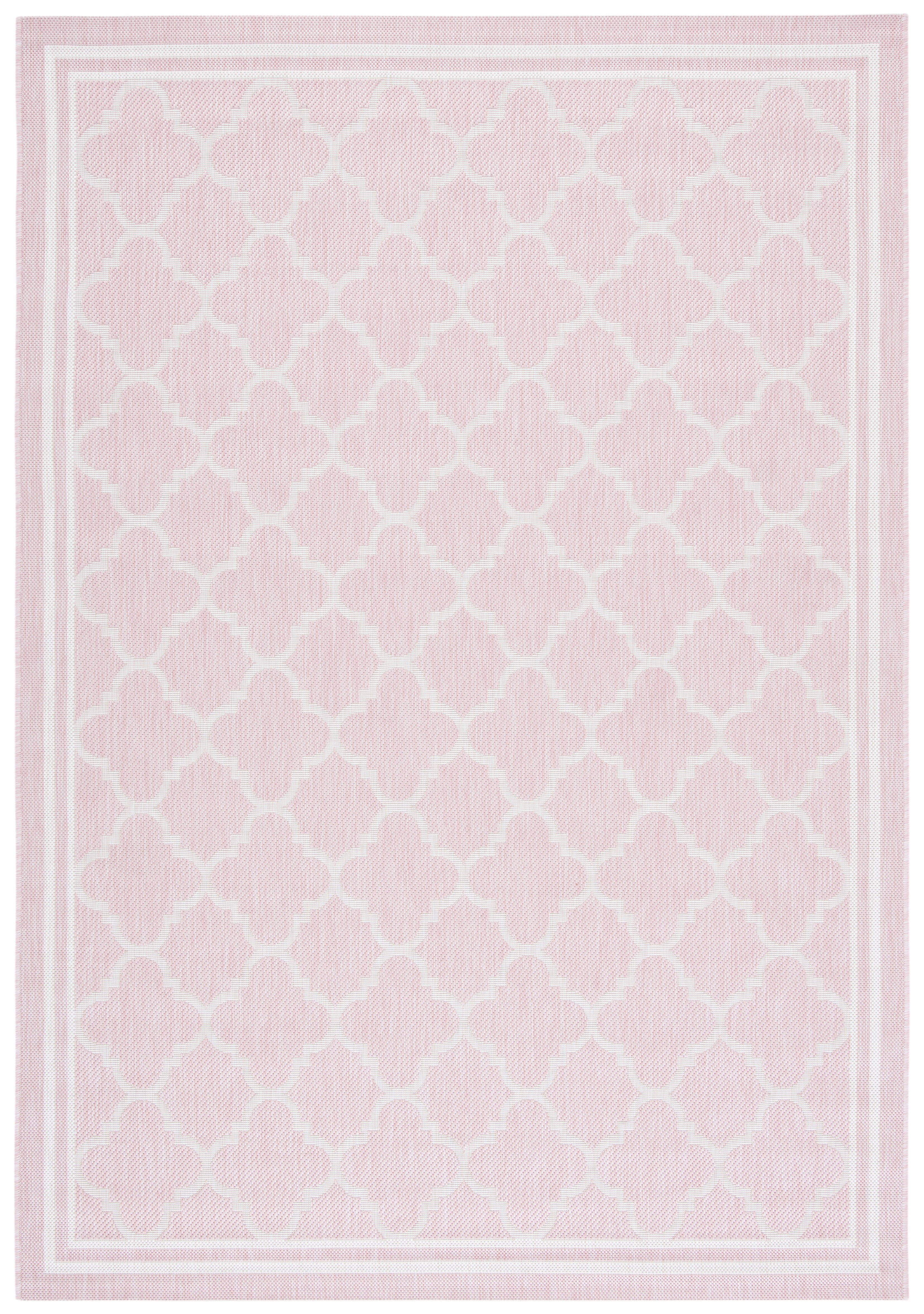 Safavieh Courtyard Claudia Geometric Indoor/Outdoor Area Rug, Pink/Beige, 6'7" x 9'6"