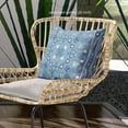 thumbnail image 3 of Amrita Sen Designs  26 x 26 in. Paisley Leaf Geo Duo Broadcloth Indoor & Outdoor Zippered Pillow - Muted Blue & White, 3 of 4