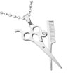 thumbnail image 3 of Tijeras Delicadas Peine Peluquero Colgante Peluquero Cadena Collar 19 " - Plata Sunnimix Colgante de moda Neckalce, 3 of 8