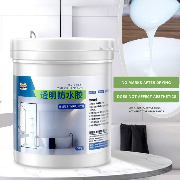 300ml Bathroom Transparent Waterproof Adhesive, Super Invisible Waterproof Glue Sealant, No Trace Leak Repair Tool for Wall Bathroom Roof Indoors and