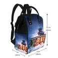 thumbnail image 2 of Xecao Lantern On Snow With Christmas print Large Capacity Nappy Bag is a multi-functional waterproof travel backpack, perfect as a nursing bag or mummy backpack for women, 2 of 6