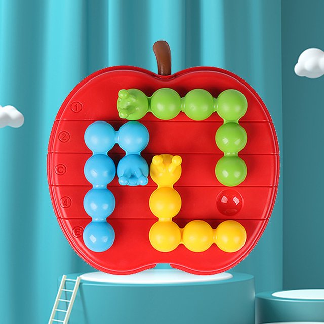 Las Orugas Comen Manzanas Juguetes Las orugas comen manzanas juegan el juego de mesa portátil del rompecabezas de los niños para la educación temprana
