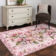 thumbnail image 3 of Pink Orchid Area Rugs 3'x5', Washable Small Throw Rugs for Living Room Bedroom, Spring Floral Flowers Leaves Botanical Indoor Outdoor Rug Non-Slip Low Pile Carpet Runner Reversible Floor Mats, 3 of 8