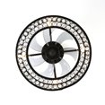 thumbnail image 6 of 18'' Industrial Ceiling Fan w/Light＆ Remote Control, Metal Caged 7-Blades Crystal Chandelier Ceiling Light Fixture Black, 6 of 9