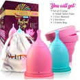 Talisi Reusable Menstrual Cups Set, 2 Soft Flex Period Cups with