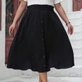 thumbnail image 6 of Maoxin Women Skirt Women's Color Blocked neck Slit Long Sleeved Waist Cinched Long Dress Skirts for Women Plus Size,Black,3XL, 6 of 8