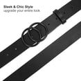 thumbnail image 5 of Women Leather Belt Fashion Double O-Ring Soft Faux Leather Waist Belts For Jeans Dress, 5 of 6