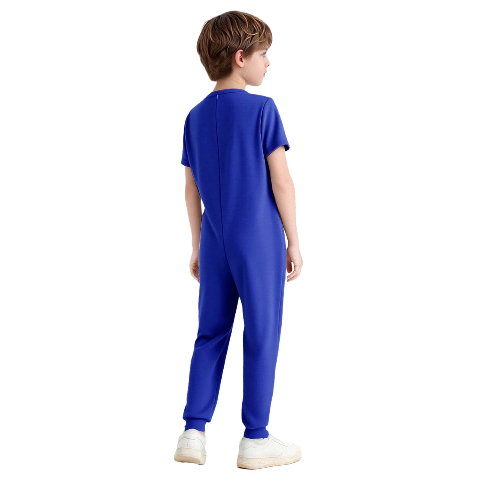 iiniim Boys Special Needs Bodysuit Full Length Jumpsuit One-Piece Romper Playsuit Adaptive Clothes Blue 8