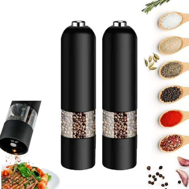 Puseky 2 Pack Electric Salt and Pepper Grinder Set Adjustable