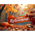 thumbnail image 4 of Autumn Themed Happy Retirement Banner, Fall Leaves Pumpkins Decor, Backdrop for Retirement Party, Photography Props, Retirement Celebrations Decorations, 4 of 4