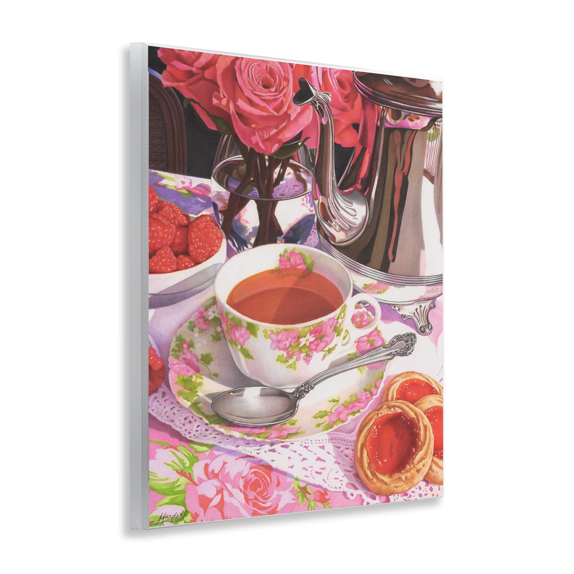 Stupell Industries Tea & Strawberry Cookies Food & Beverage Painting Unframed Art Print Wall Art, 11 x 14
