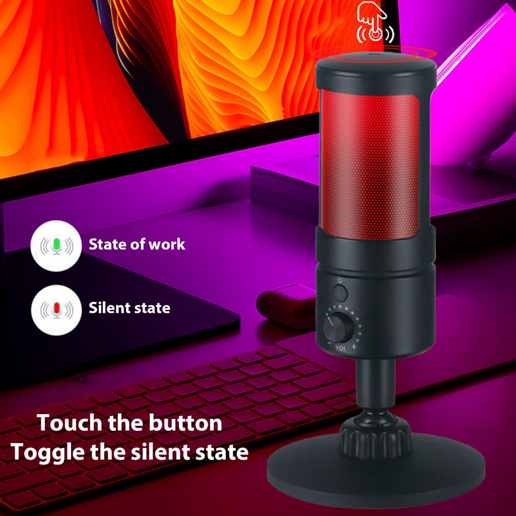 JZROCKER USB Condenser Microphone With Desk Stand For PC Gaming Streaming Podcasting
