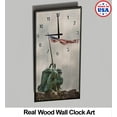 thumbnail image 1 of Military Wall Clock Patriotic Copper Statue American Flag Man Cave Wall Clock Wood Wall Decor, 1 of 3