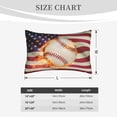 thumbnail image 4 of Gukieu Baseball Ball With Flag Print Plush Pillow Cover, Hidden Zipper Pillow Protector without Pillow Core, Suitable for Bedroom, Office, Car Decoration-16"x24", 4 of 6