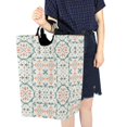 thumbnail image 4 of Yayeee Freestanding Laundry Hamper with Handle Collapsible Large Storage Basket for Clothes, Green Geometric Pattern, 4 of 7